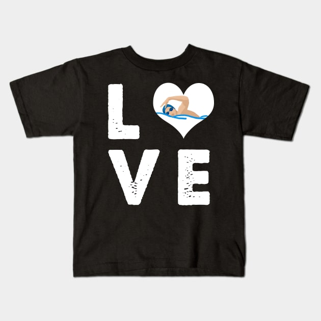 Love swimming Kids T-Shirt by captainmood